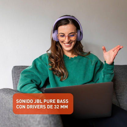 JBL TUNE 770NC - Adaptive Noise Cancelling with Smart Ambient Wireless Over-Ear Headphones, Bluetooth 5.3, Up to 70H battery life with speed charge, Lightweight, comfortable & foldable design (Purple)