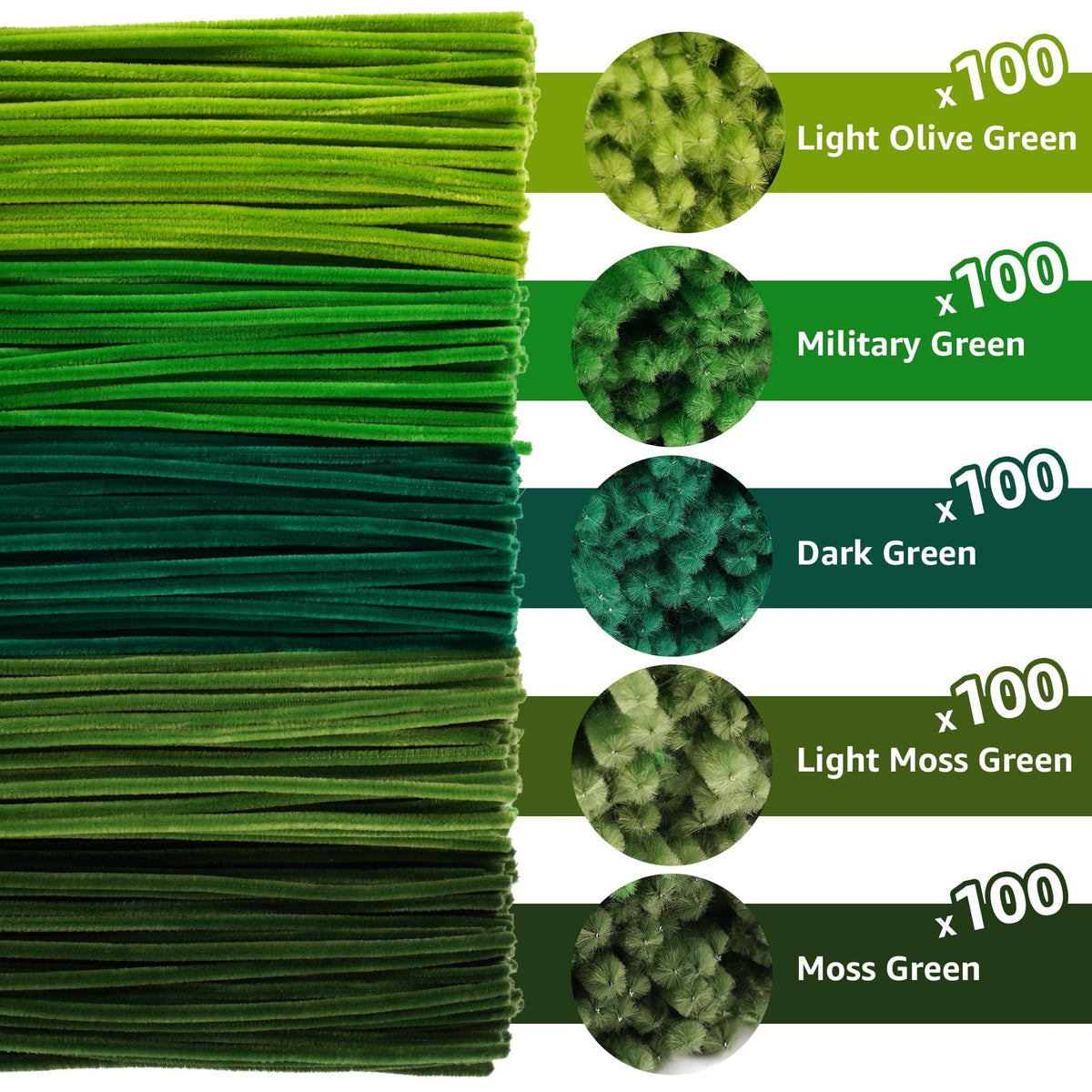 YONOVO Green Pipe Cleaners Bulk 500 Pcs - 6 mm Thick 12 Inch Long 🍁 All In One Marketplace Canada