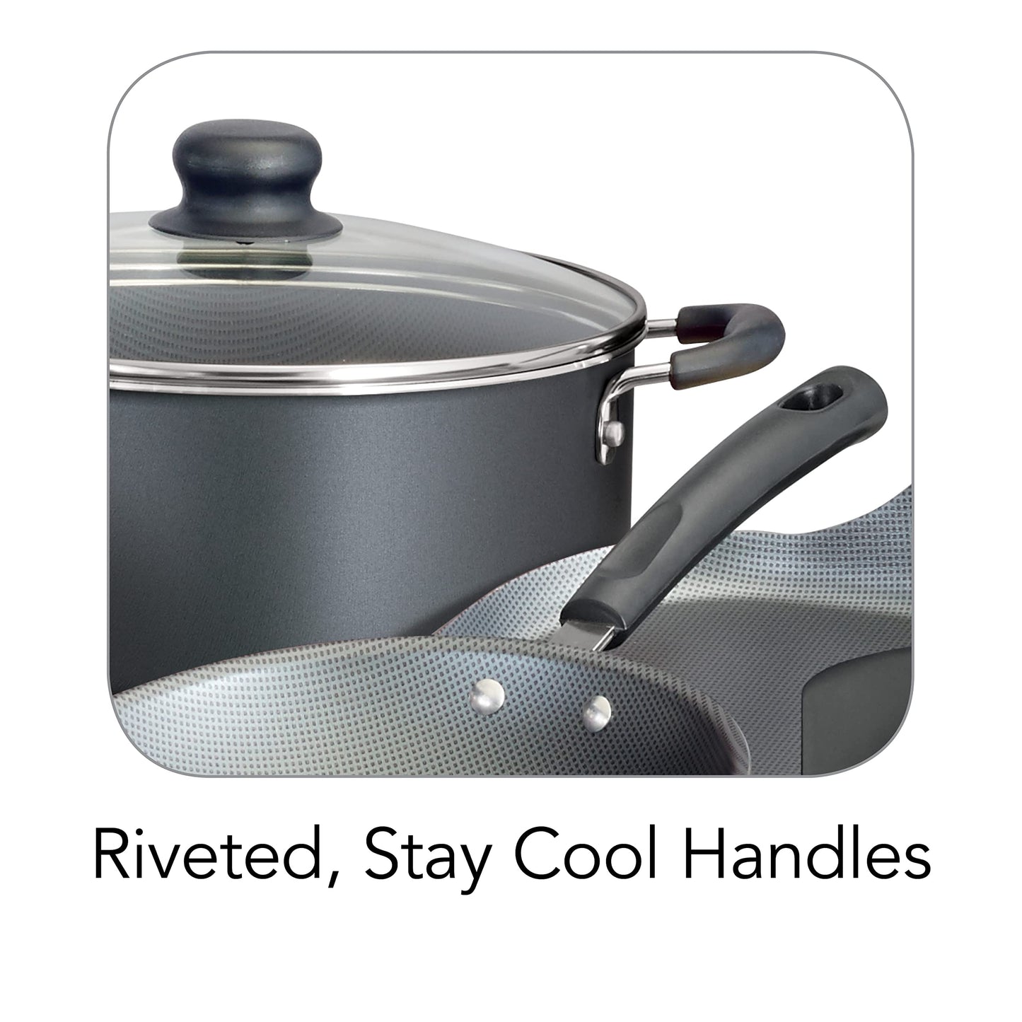 Tramontina PrimaWare 18-Piece Nonstick Cookware Set, Gray Tramontina