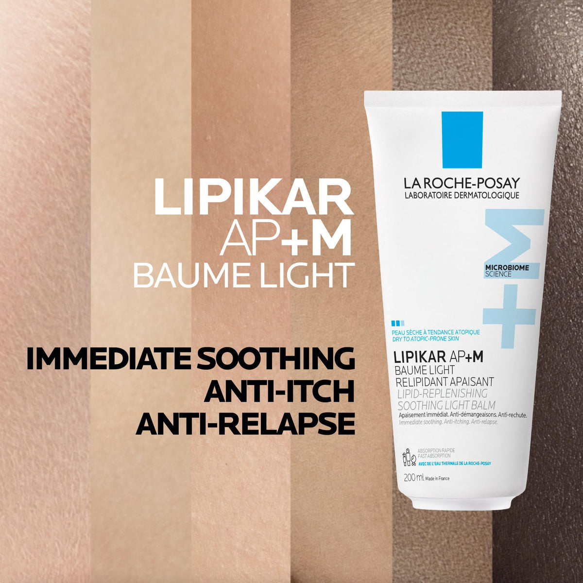 La Roche Posay Lipikar Baume Light AP+M, Body Lotion for Dry Skin, Lightweight Moisturizer with Shea Butter & Niacinamide for Body, Face & Hands, Fragrance Free, Recommended by Dermatologists, 200mL