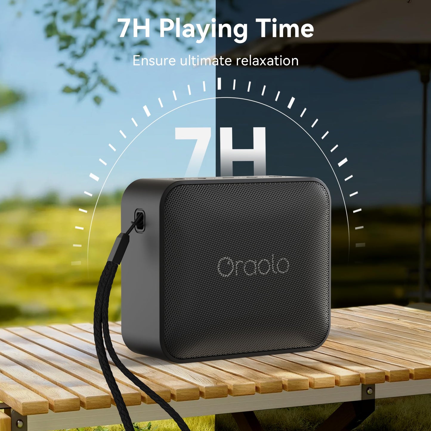 Oraolo Bluetooth Speaker, IPX7 Waterproof Portable Bluetooth Speaker with Stereo Sound, Bluetooth 5.4, Support AUX/TF Card, TWS Pairing,Small Wireless Speaker for Home, Shower, Outdoors, Travel Black - Available at All In One Marketplace Canada