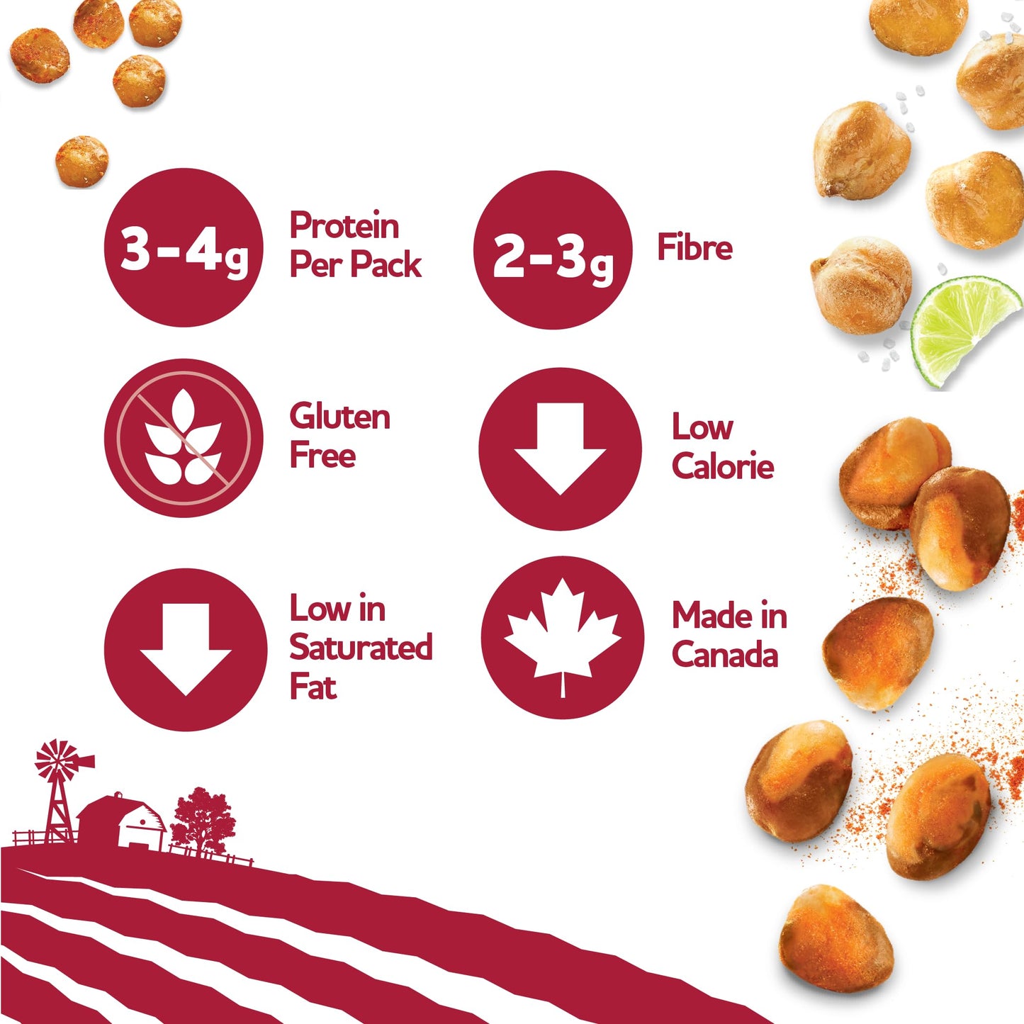 Three Farmers Variety Snack Pack - Roasted Protein Snacks, 30 Count - Gluten-Free, High Fiber, Low Calorie