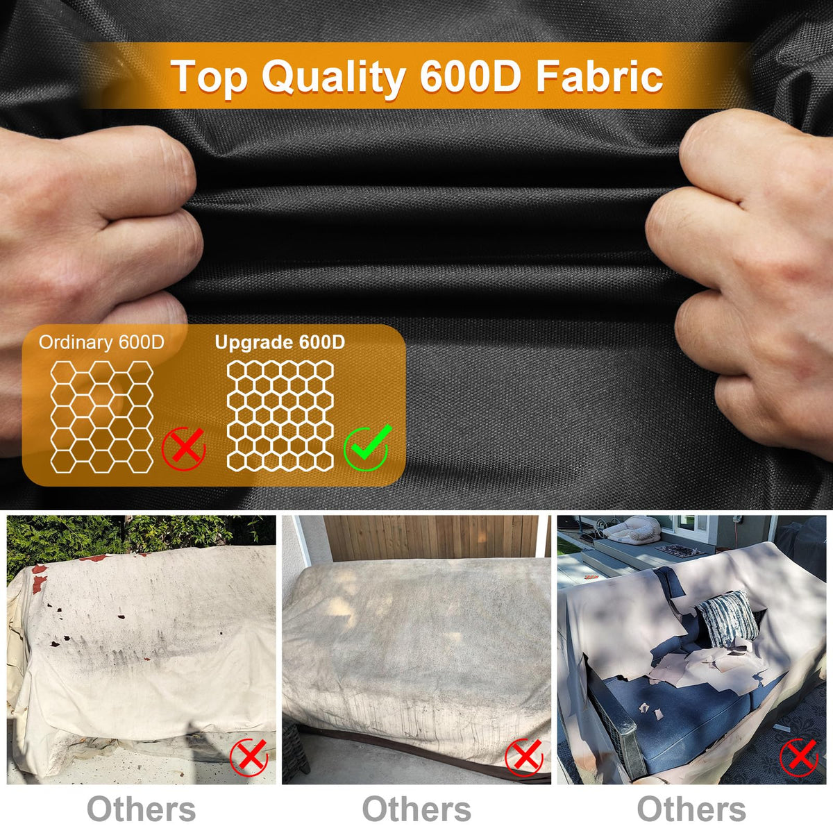 Kipiea Patio Sofa Cover, Heavy Duty 600D Outdoor Couch Cover Waterproof Winter, 2-Seat Patio Furniture Cover Loveseat, Outdoor Sofa Covers with Anti UV and No Tears, No Fading (58" W x 30" D x 31" H) 🍁 All In One Marketplace Canada