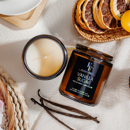 FF FRAGRFLOWING Vanilla Sugar Candle, Natural Soy Wax, 7 oz 🍁 All In One Marketplace Canada