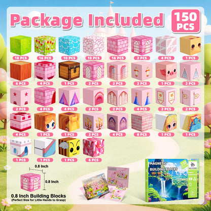150PCS Magnetic Blocks, Toys Building Cubes Set Birthday Gifts for Girls 🍁 All In One Marketplace Canada