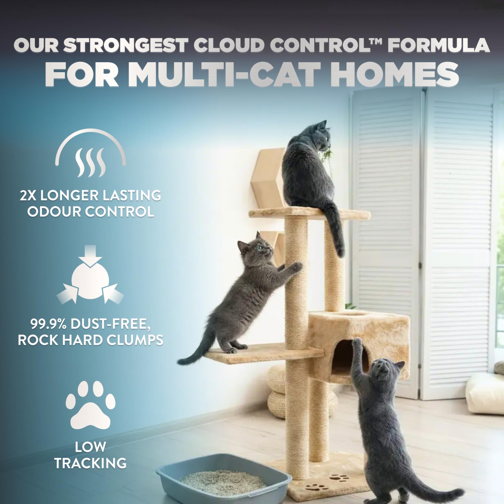 ARM & HAMMER Platinum Cat Litter, Cloud Control, Extra Strength with 14 Days of Odour Control, Multi-Cat Clumping Cat Litter with Hypoallergenic Light Scent, 12.47kg (Pack of 1)