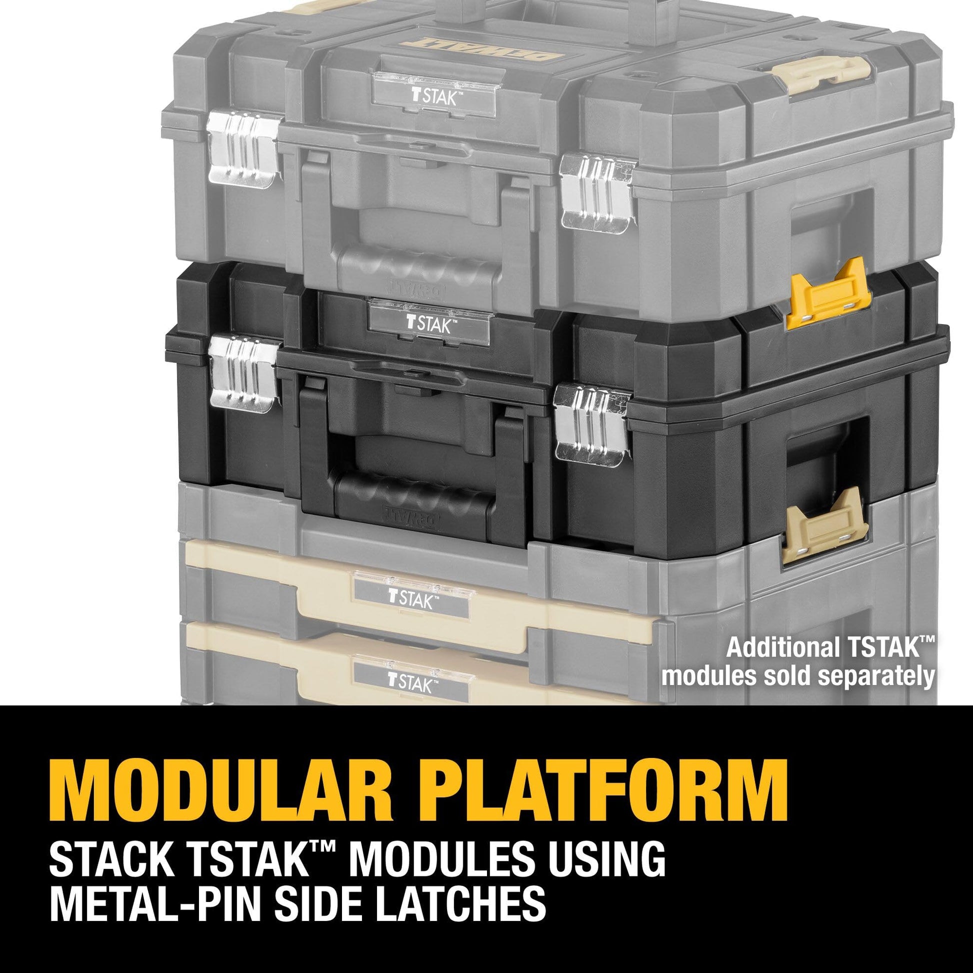 DEWALT Tool Box, TSTAK II, Flat Top (DWST17807) , Black