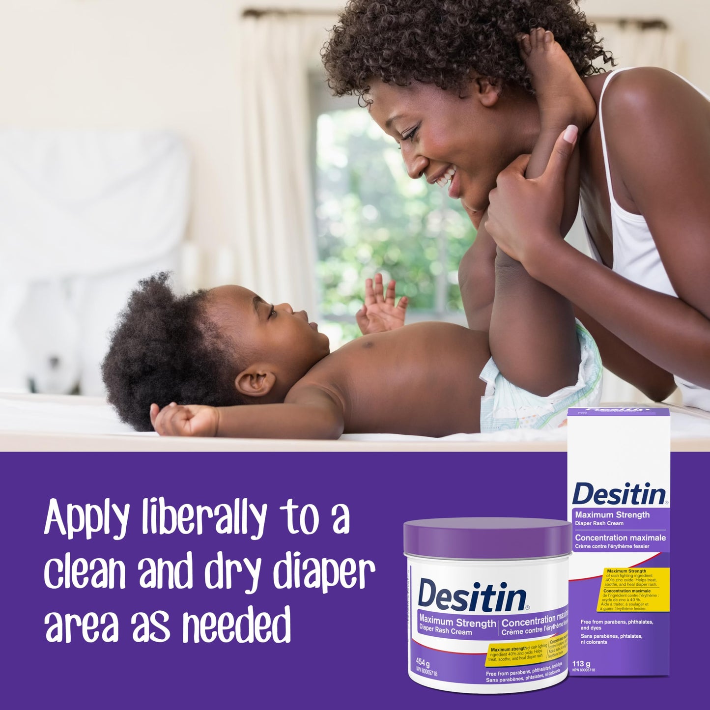 Desitin Maximum Strength Diaper Rash Cream, 40% Zinc Oxide Cream, for Immediate Relief, Dermatologist and Pediatrician Tested, Helps Heal, 454g