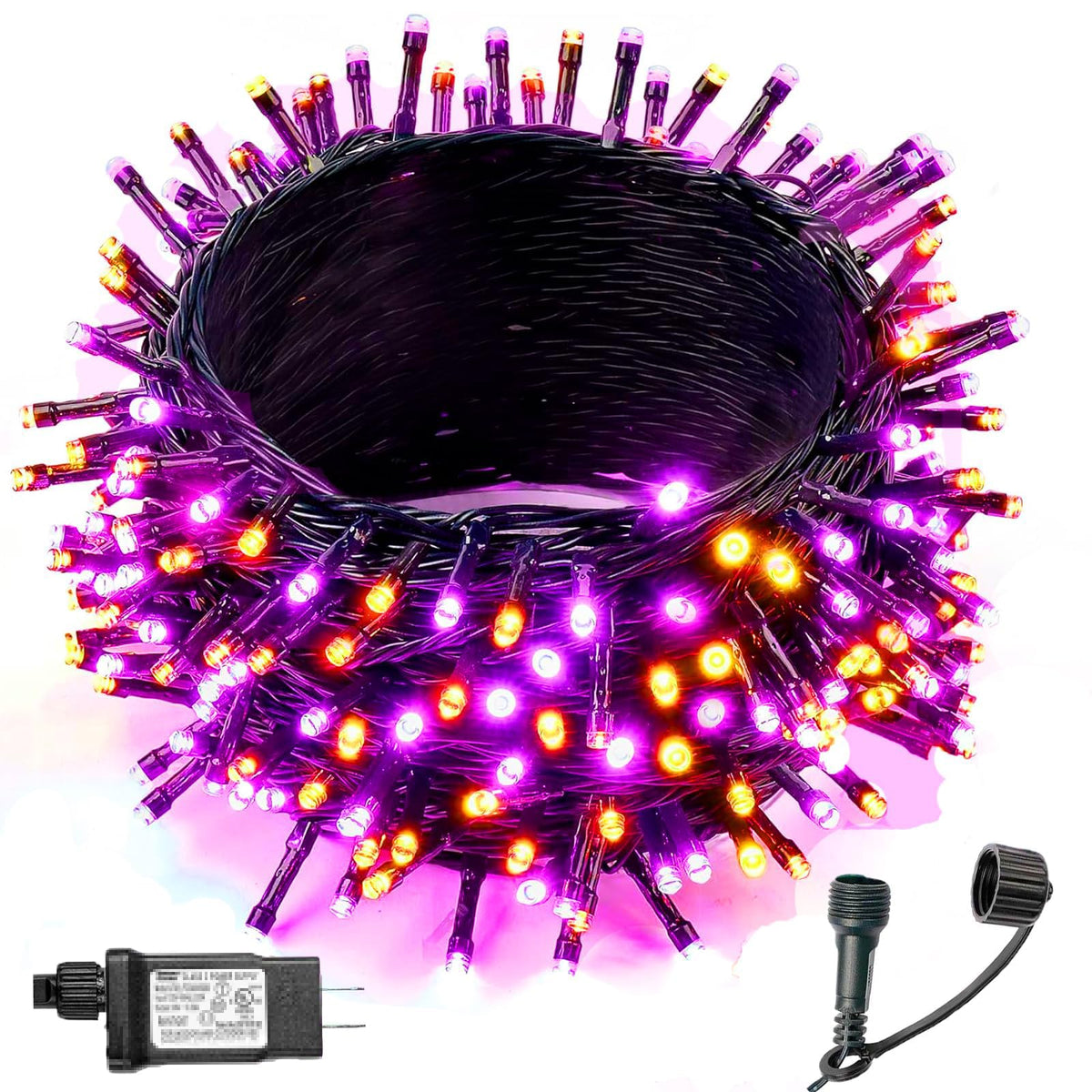 Halloween Lights Outdoor, 105FT 300 LED String Light (Purple Orange) 🍁 All In One Marketplace Canada