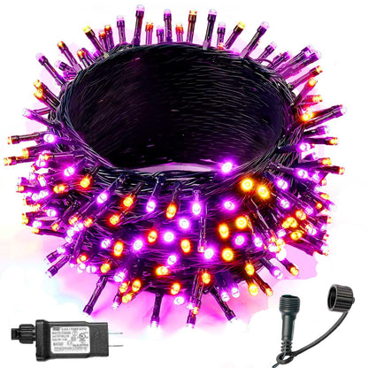 Halloween Lights Outdoor, 105FT 300 LED String Light (Purple Orange) 🍁 All In One Marketplace Canada