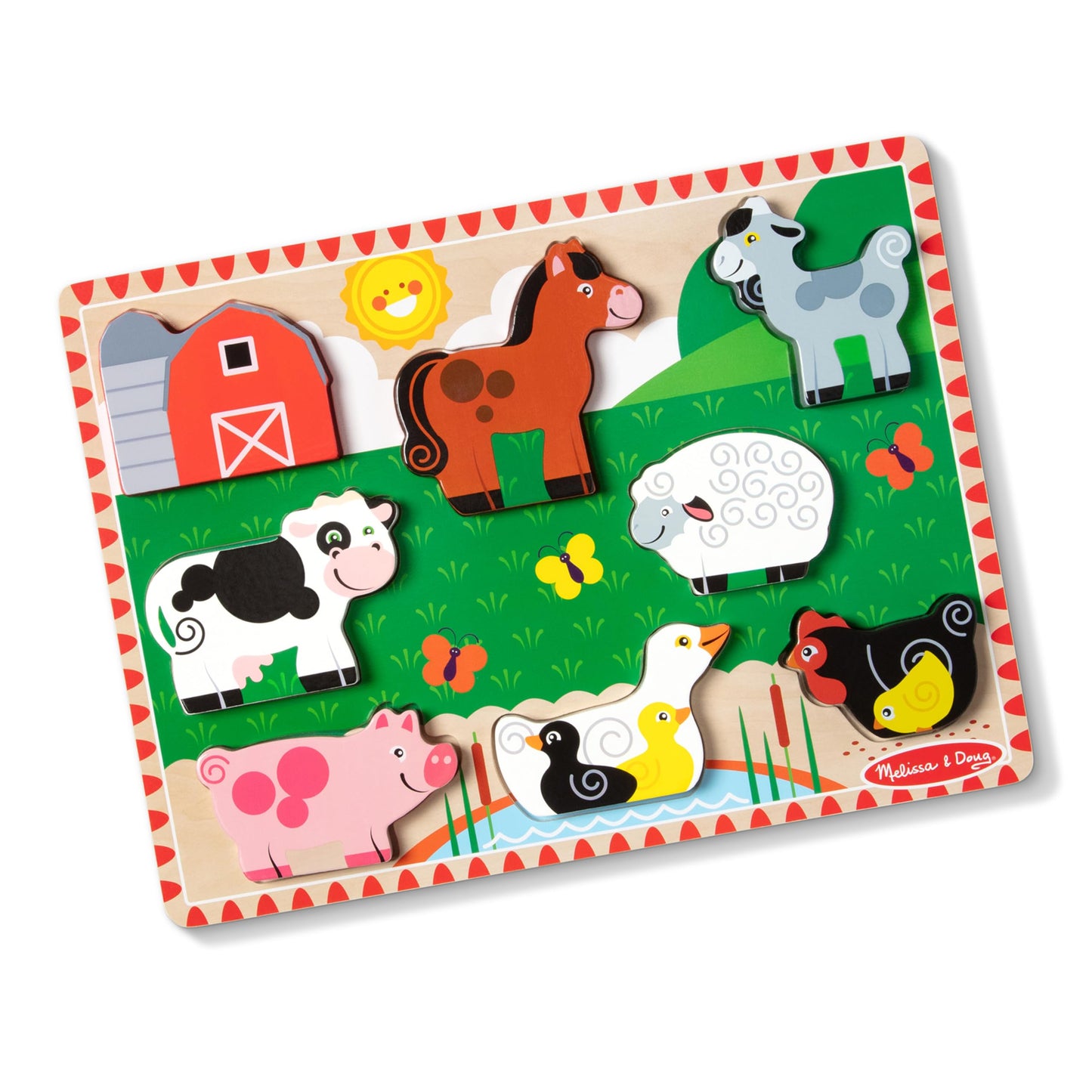 Melissa & Doug Farm Animals Wooden Chunky Puzzle 8-Piece Set Melissa & Doug
