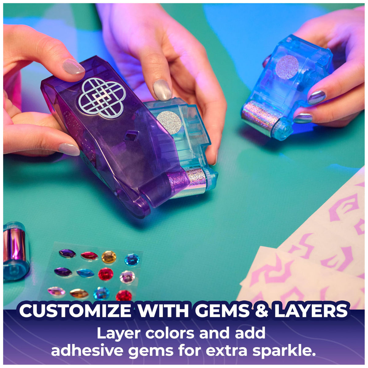 Cool Maker KPop Demon Hunters HUNTR/X Shimmer Foil Tattoos, Ages 7+