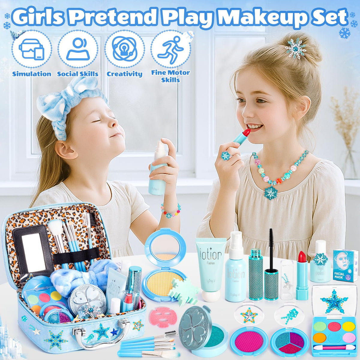 Hohosunlar Frozen Pretend Fake Makeup Kit for Toddlers Girls Toys 3-5 5-8 🍁 All In One Marketplace Canada