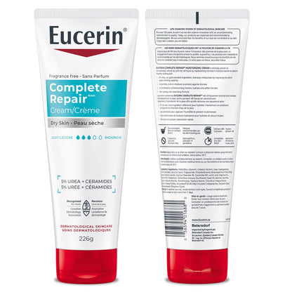 Eucerin Complete Repair Cream, 5% Urea & Ceramides, Hydrates Dry Skin, 226g