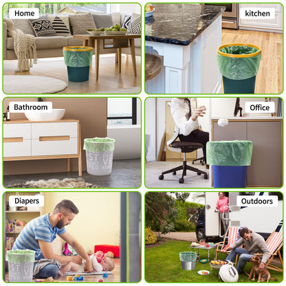 Biodegradable Small Trash Bags, 10L / 3 Gallon, 200 Count | Premium Thick Garbage Bags, Unscented Eco-Friendly Bin Liners for Kitchen, Bathroom, Office & Bedroom | EnvoWise Compostable Trash Bags - Available at All In One Marketplace Canada