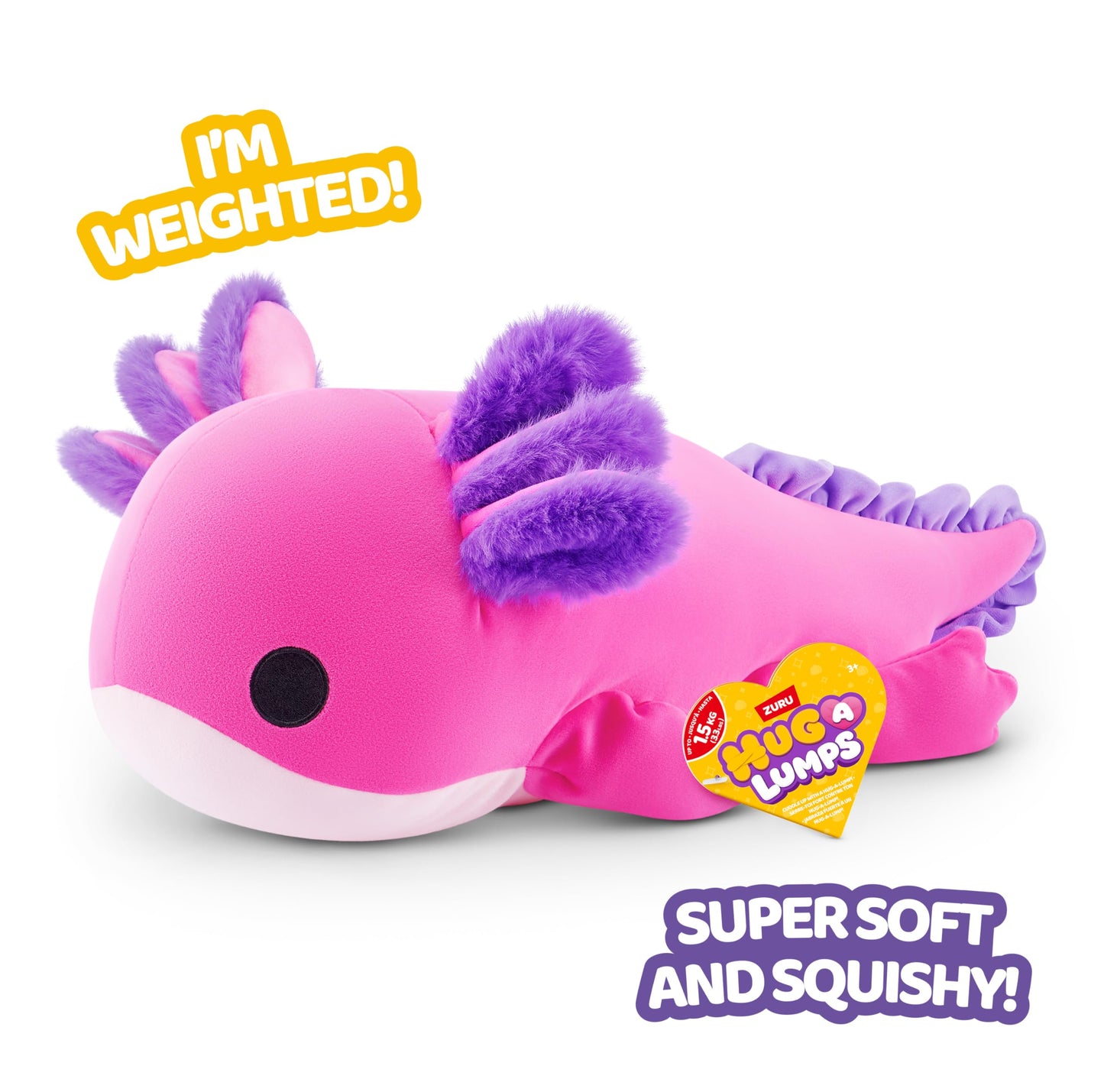Hug-A-Lumps, Series 2, Medium, Plush, (Axolotl, Ally) Hug-A-Lumps