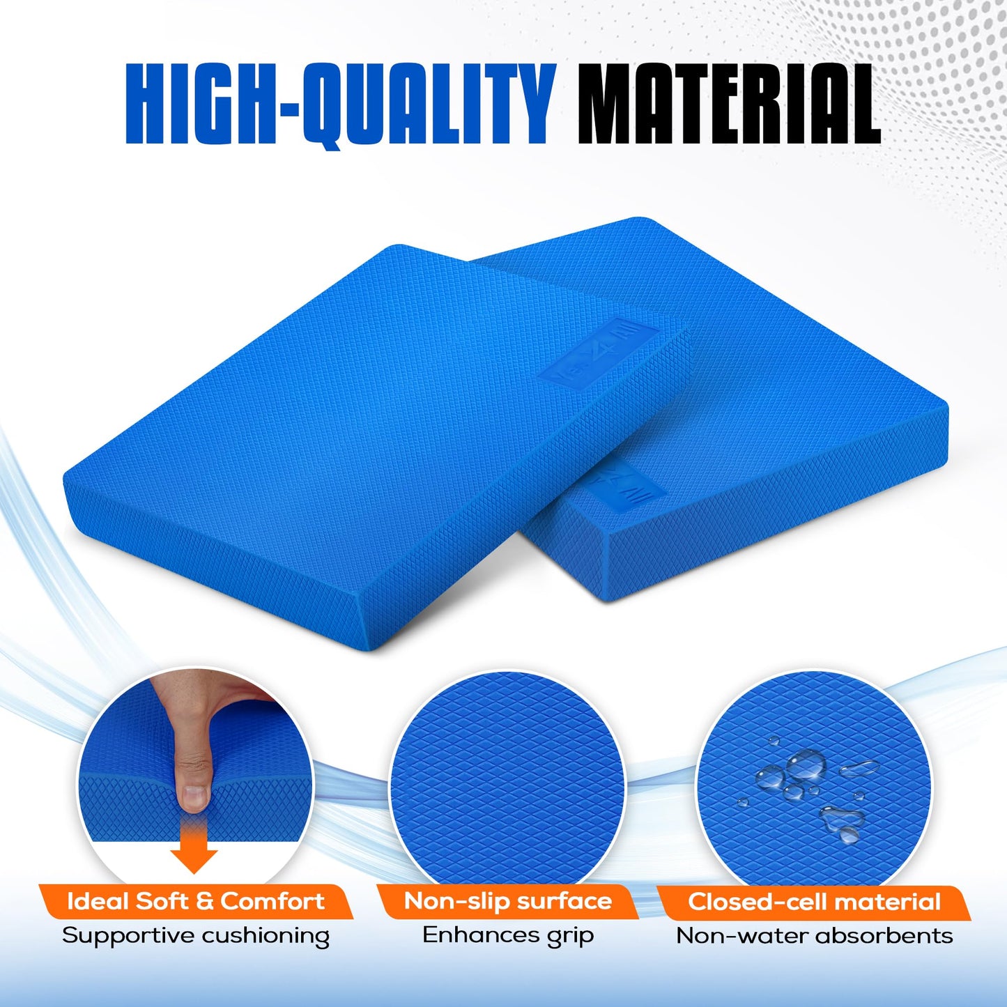 Yes4All Balance Pad, Nonslip TPE Foam Pad with Upgraded Sizes - L, XL, XXL Balance Mat for Fitness, Yoga, Pilates & Stability Training - Multicolor Options - L, Blue, Single 🍁 All In One Marketplace Canada