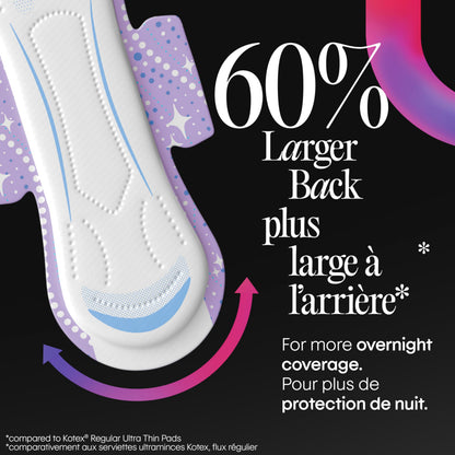 Kotex Overnight Maxi Pads With Wings, Unscented, 78 Count Kotex