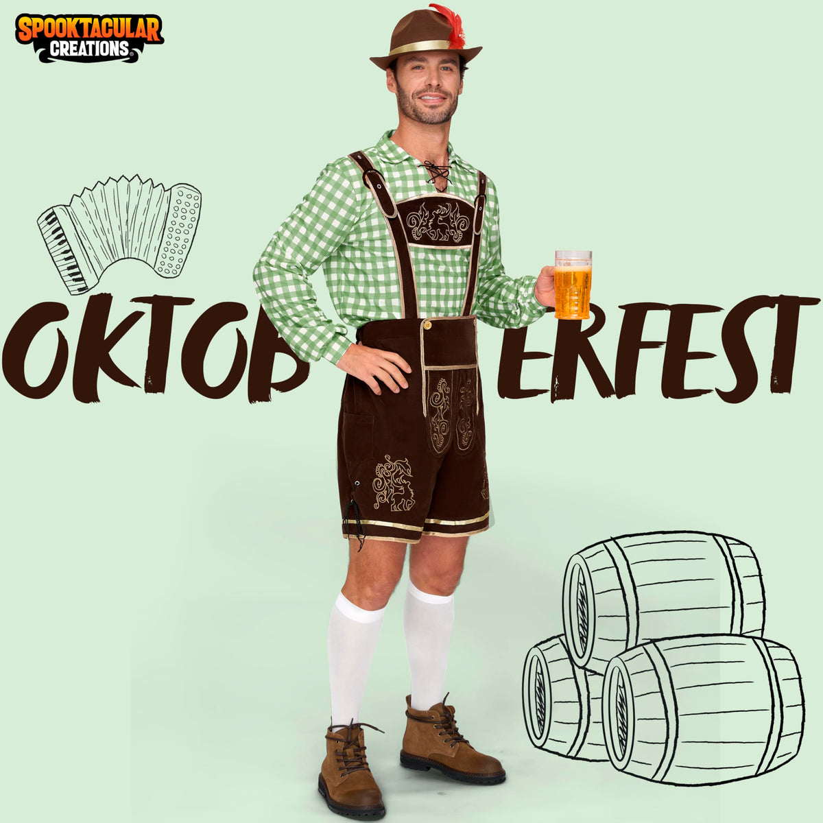 Spooktacular Creations Bavarian Oktoberfest Costume Lederhosen Men-L 🍁 All In One Marketplace Canada