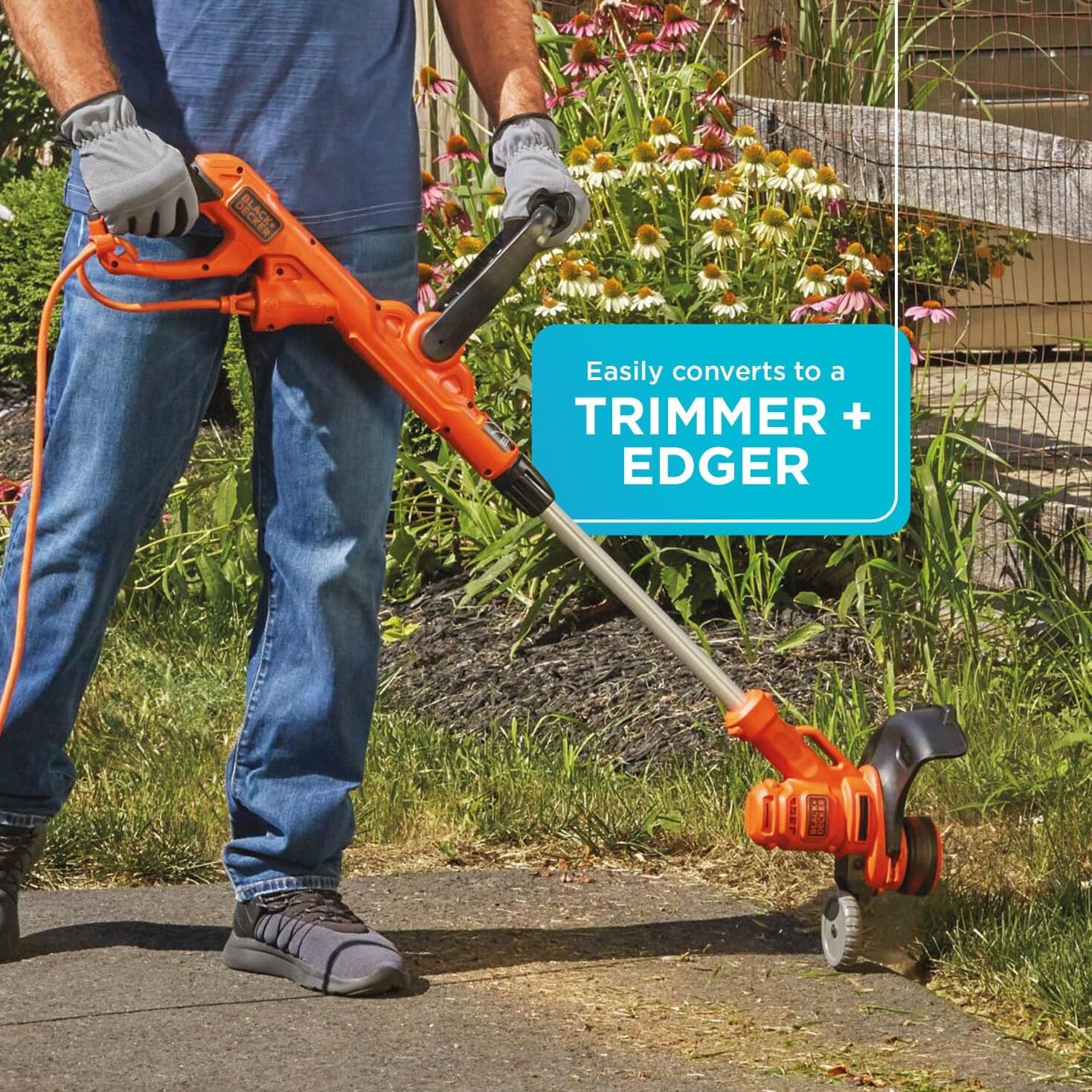 BLACK+DECKER Electric Lawn Mower, String Trimmer, Edger, 3-in-1, Corded (BESTA512CM) BLACK+DECKER