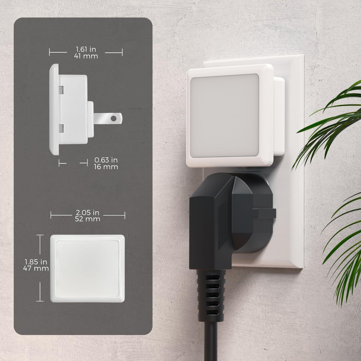 Night Lights Plug into Wall 2 Pack, L LOHAS LED Night Light with Dusk to Dawn Sensor, 3000K Soft White Nightlight, Non-Dim