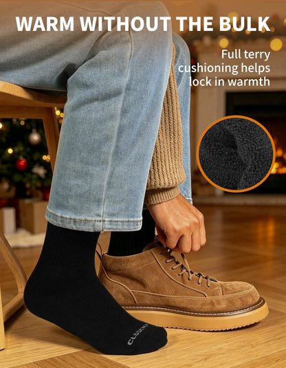 CLOSEMATE Mens Thermal Crew Socks, Warm for Winter Work Boots, 5 Pairs 🍁 All In One Marketplace Canada