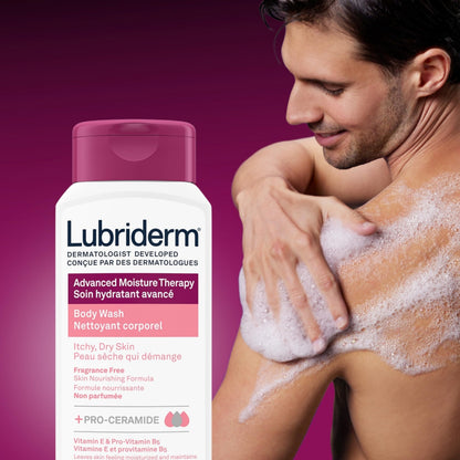 Lubriderm Advanced Moisture Therapy Body Wash, Fragrance Free, 473 mL