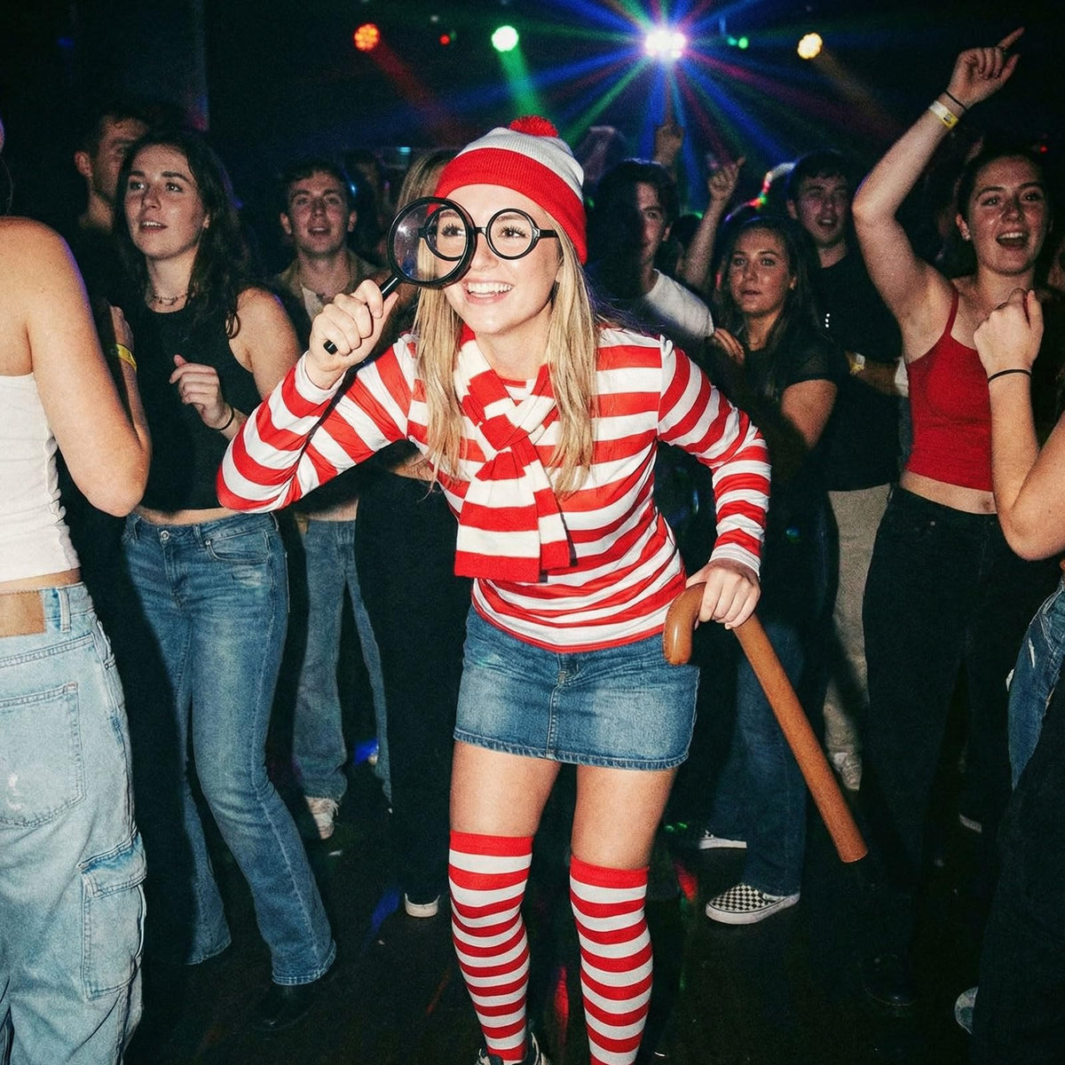 Adult Christmas Wheres Waldo Costume Red and White Striped T-Shirt Costume Christmas Party Cosplay 🍁 All In One Marketplace Canada
