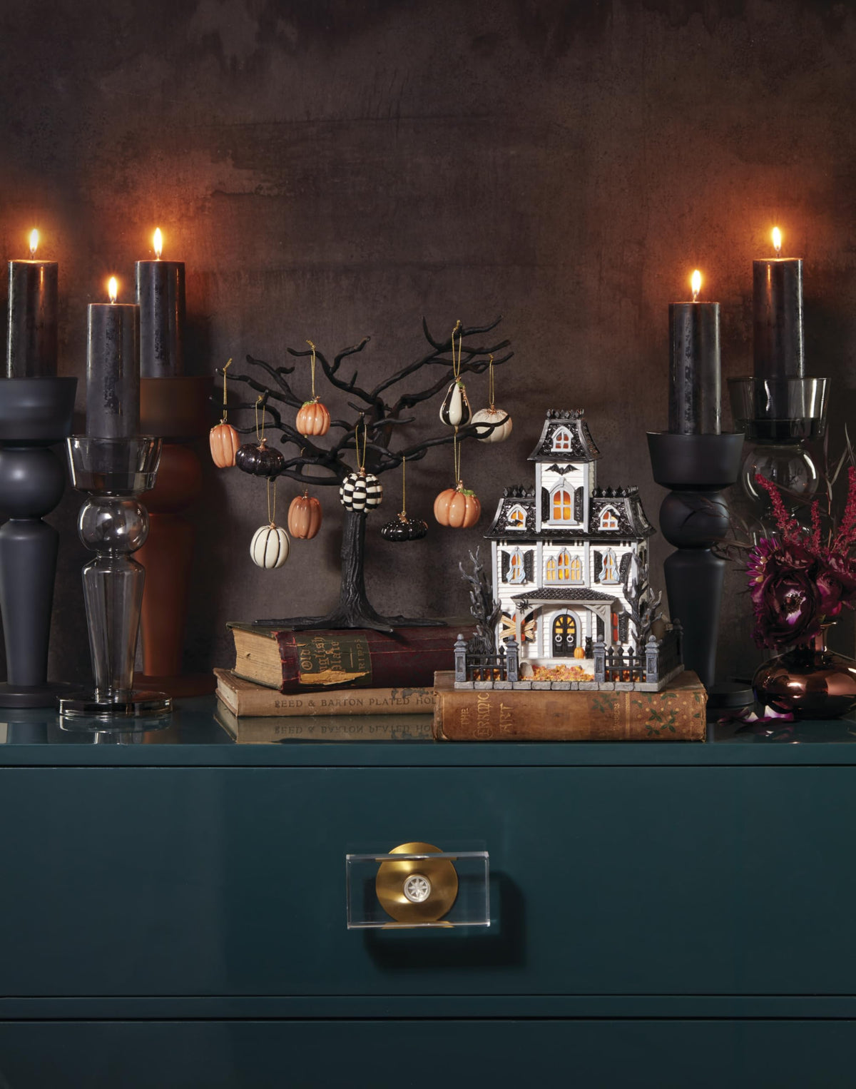 Lenox Matte Black Metal Halloween Mini Ornament Tree
