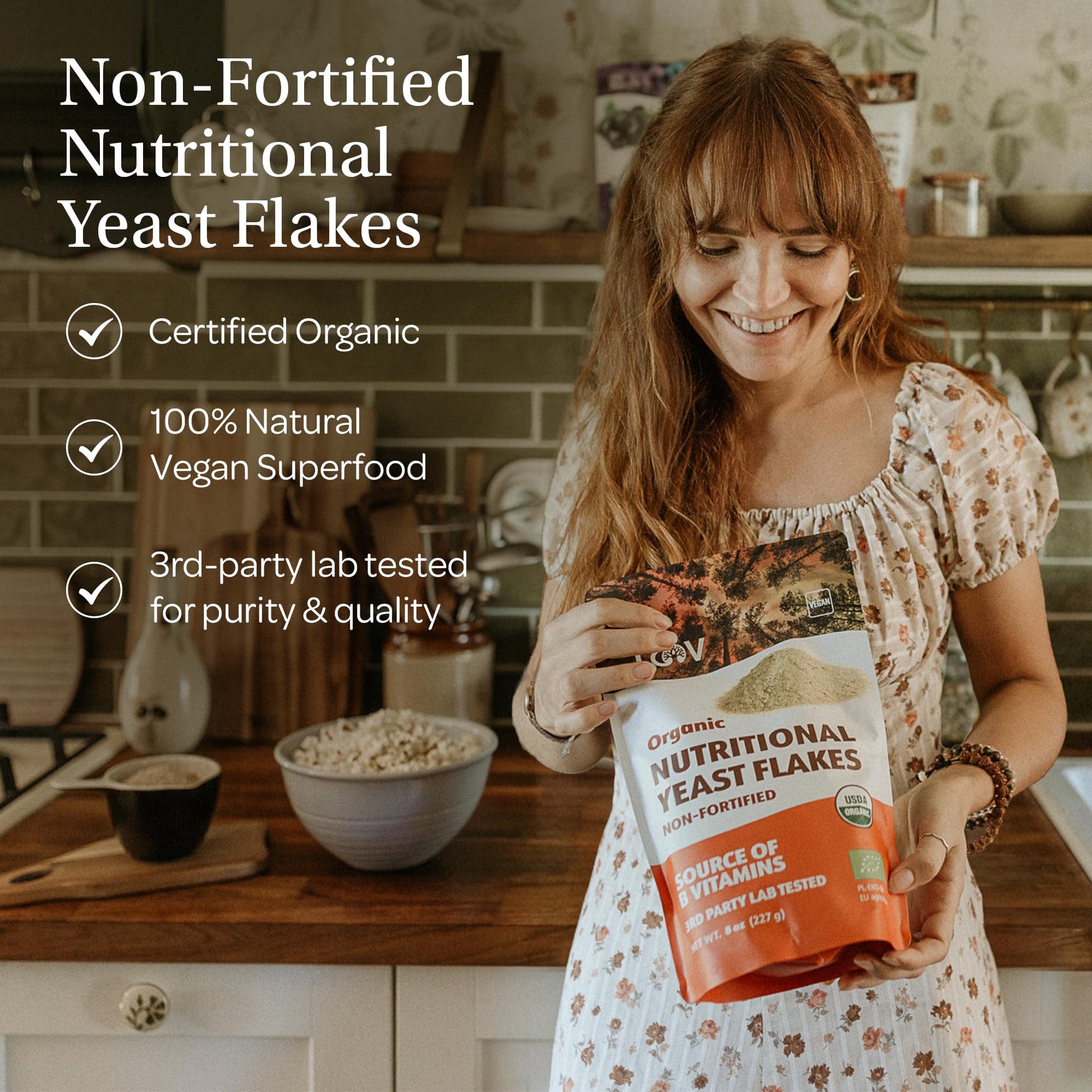LOOV Organic Non-Fortified Nutritional Yeast Flakes - 227g (8 oz)