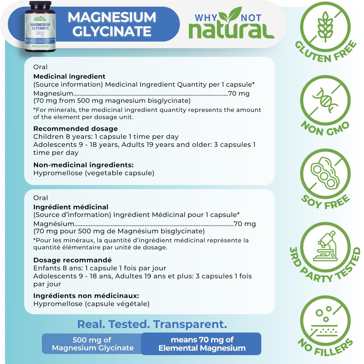 Magnesium Glycinate Capsules Supplement - Vegan, No Filler - Supports Sleep and Relaxation - Available at All In One Marketplace Canada