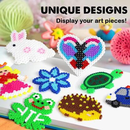 FUNZBO 20 PCS 5mm Fuse Beads Pegboards - Animal Shape Pegboards for Craft Perler Beads Kit DIY Arts and Crafts Kit Project with Keychains, Hang Ropes and Beads Tweezers, Fuse Beads Gift Set Christmas Birthday 🍁 All In One Marketplace Canada