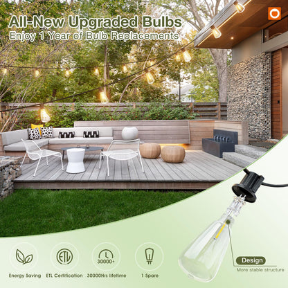 addlon 42FT(36+6) Solar Lights Outdoor Waterproof, String Lights Outdoor Solar power with Remote & USB Port 12+1 LED Shatterproof Bulbs 3 Light Modes,Dimmable &Timable Solar Light for Camping Backyard