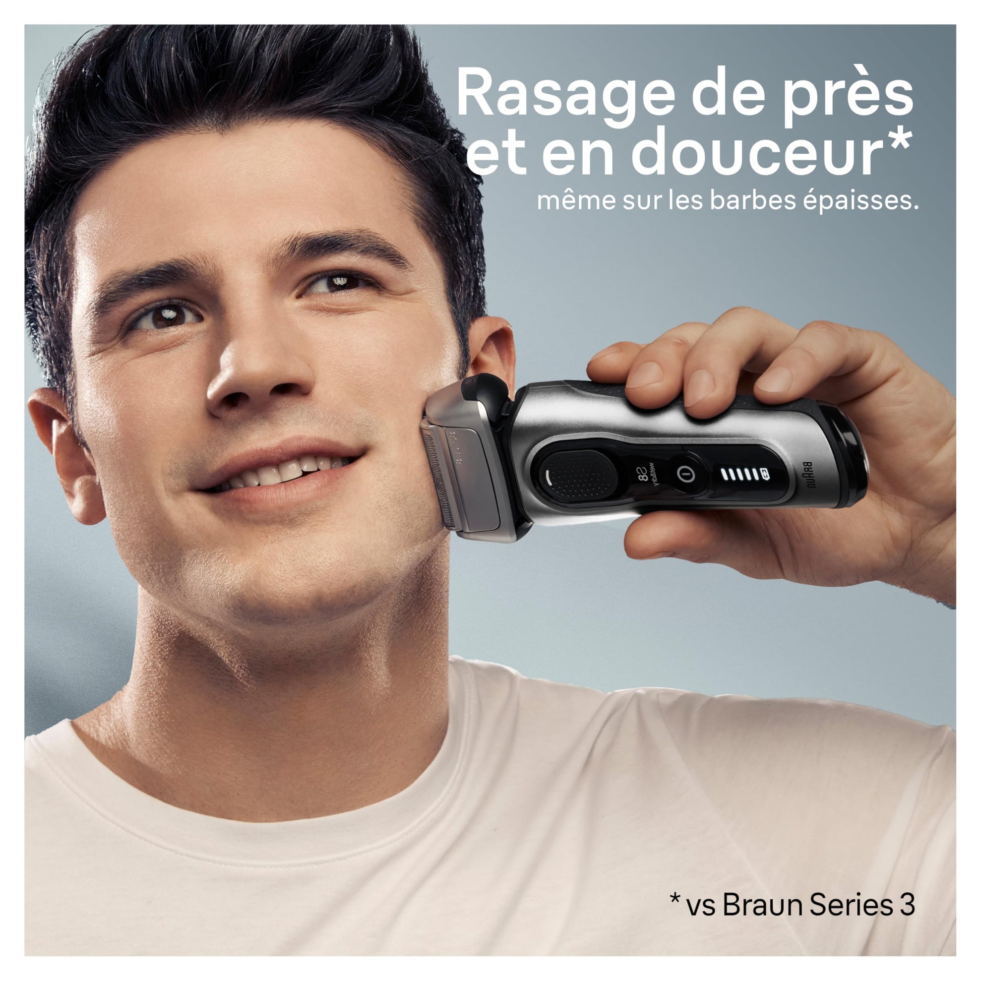 Braun Series 8 Electric Shaver for Men with Precision Long Hair Trimmer, Wet and Dry Electric Razor with Charging Stand and Travel Case, 8517s Galvano Silver - Available at All In One Marketplace Canada