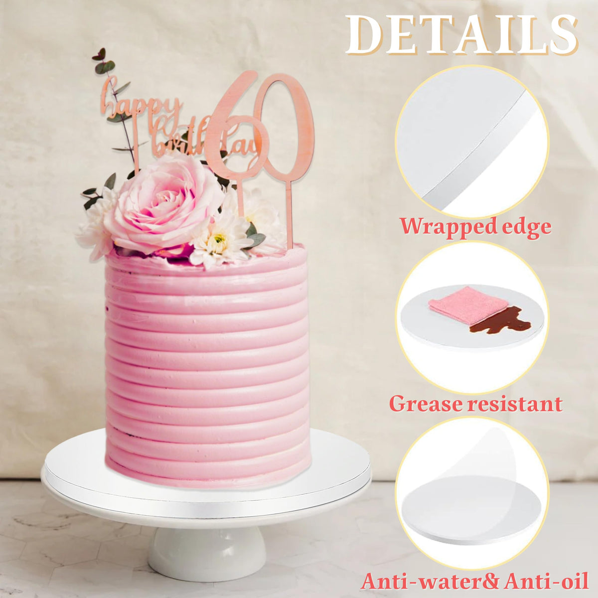 15 Pack Cake Drums 12Inch, 1/2" Thick Cake Boards, Round Corrugated Cardboard Cake Base for Wedding Birthday Party, Sturdy Base para Pastel White Cake Decorating Supplies 🍁 All In One Marketplace Canada