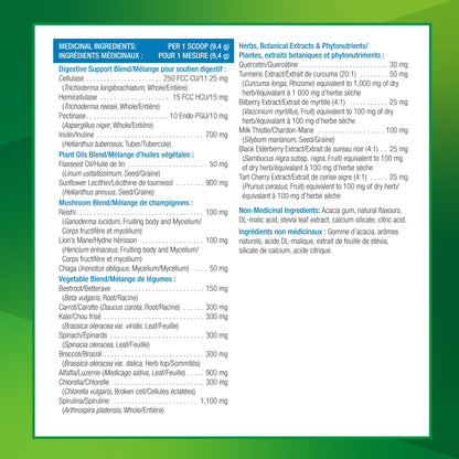 Progressive VegeGreens Blueberry Medley, Vegan Canadian-Made Superfoods + Daily Greens with 23 Whole Foods, Adaptogens, Anti-Inflammatory, Antioxidants & Digestive Support for Energy and Immunity, 530 g Progressive Health