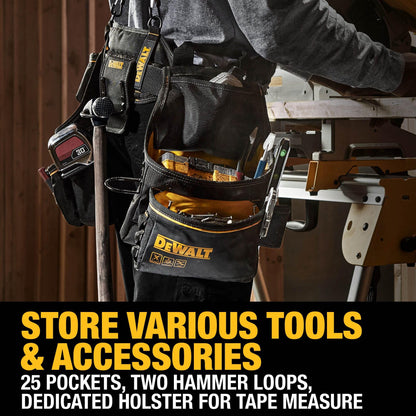 DEWALT Tool Rig Professional Tool Belt with Padded Suspenders, 25 Pockets, Durable Design, Adjustable (DWST540602) DEWALT