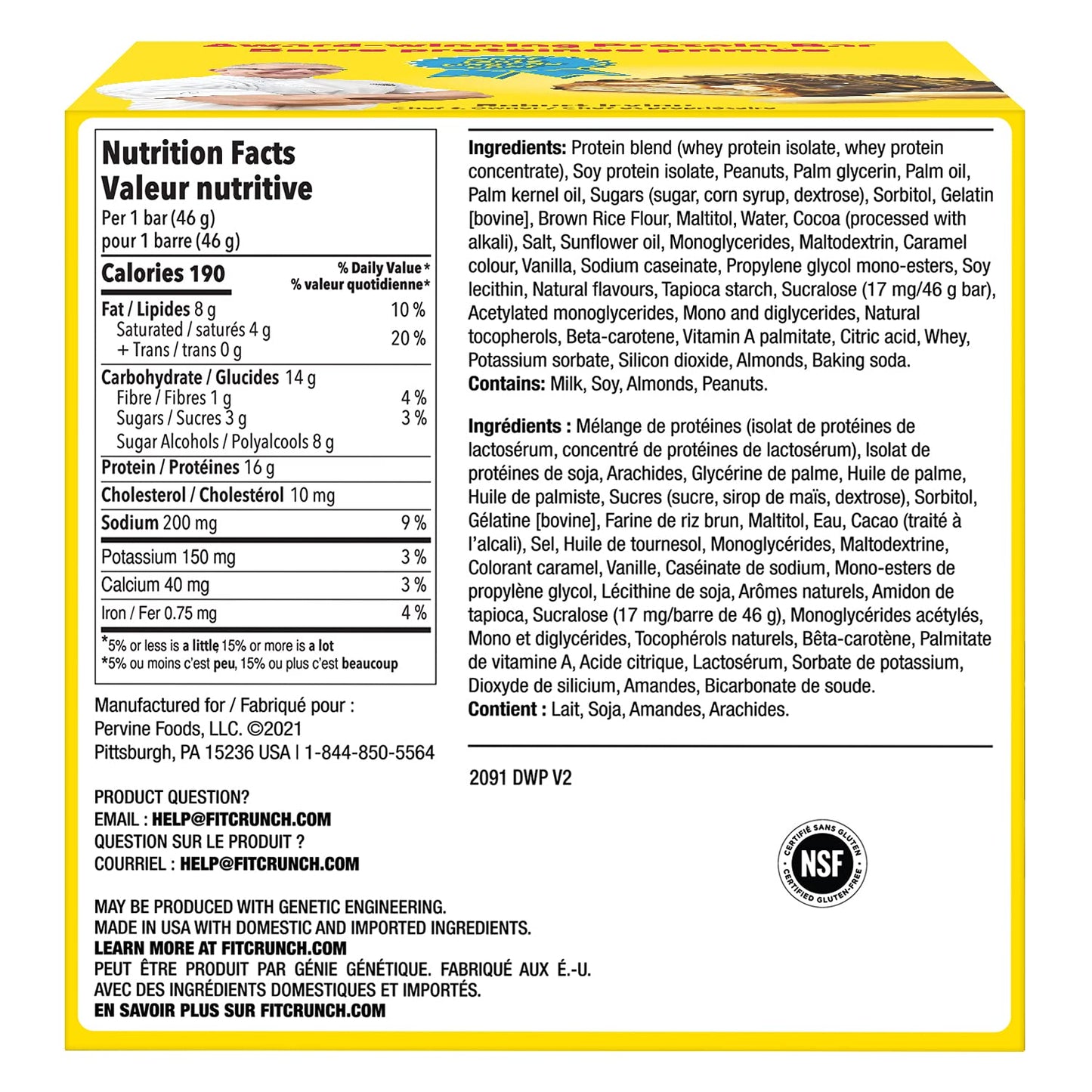 Chef Robert Irvine Protein Bar - Chocolate Peanut Butter Baked Bars, Gluten Free (18 Pack)