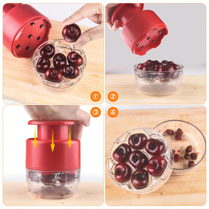Cherry Pitter - Makmzoon Multi Cherries Corer Stainless Steel Pitter Tool Making Cherry Jam - 7 Cherries