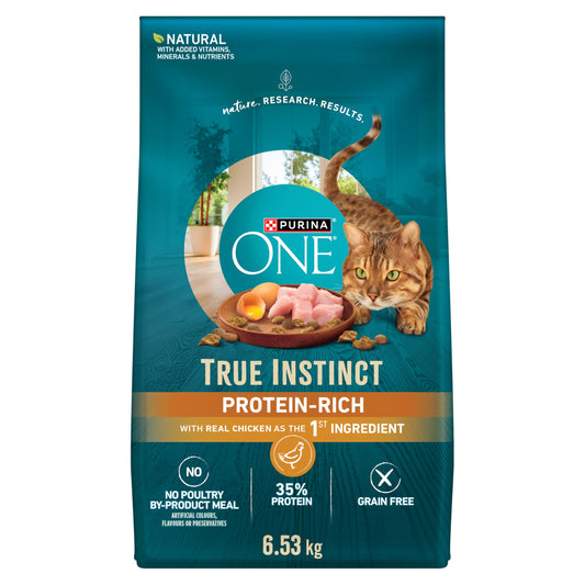 Purina ONE True Instinct Grain Free Dry Cat Food, High Protein Chicken - 6.53 kg Bag