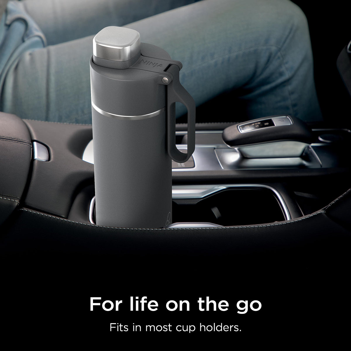 Ninja Thirsti 24oz Travel Bottle for Sparkling Drinks, Fizzier Longer, Leak Proof, 24 Hours Cold, Dishwasher Safe, Insulated Tumbler, Grey, DW2401CGY (Canadian Version)