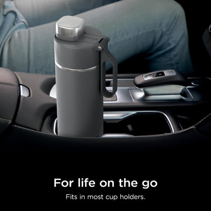Ninja Thirsti 24oz Travel Bottle for Sparkling Drinks, Fizzier Longer, Leak Proof, 24 Hours Cold, Dishwasher Safe, Insulated Tumbler, Grey, DW2401CGY (Canadian Version)