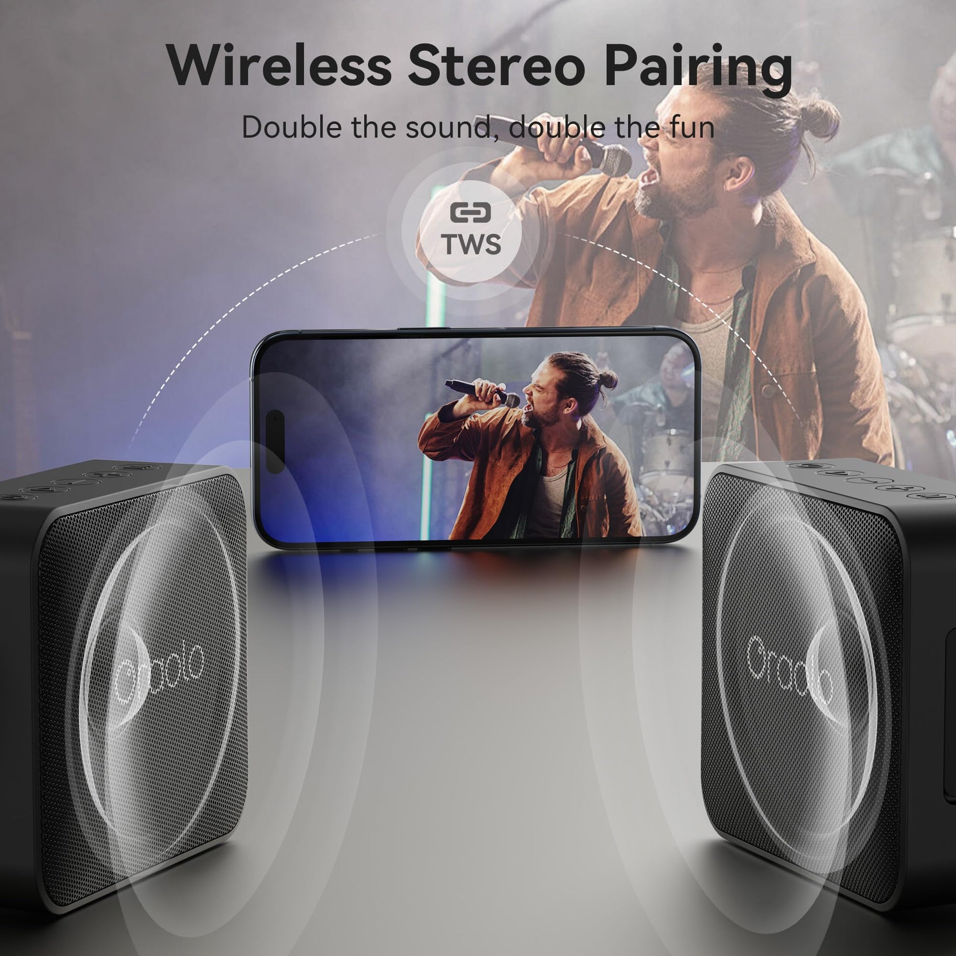 Oraolo Bluetooth Speaker, IPX7 Waterproof Portable Bluetooth Speaker with Stereo Sound, Bluetooth 5.4, Support AUX/TF Card, TWS Pairing,Small Wireless Speaker for Home, Shower, Outdoors, Travel Black - Available at All In One Marketplace Canada