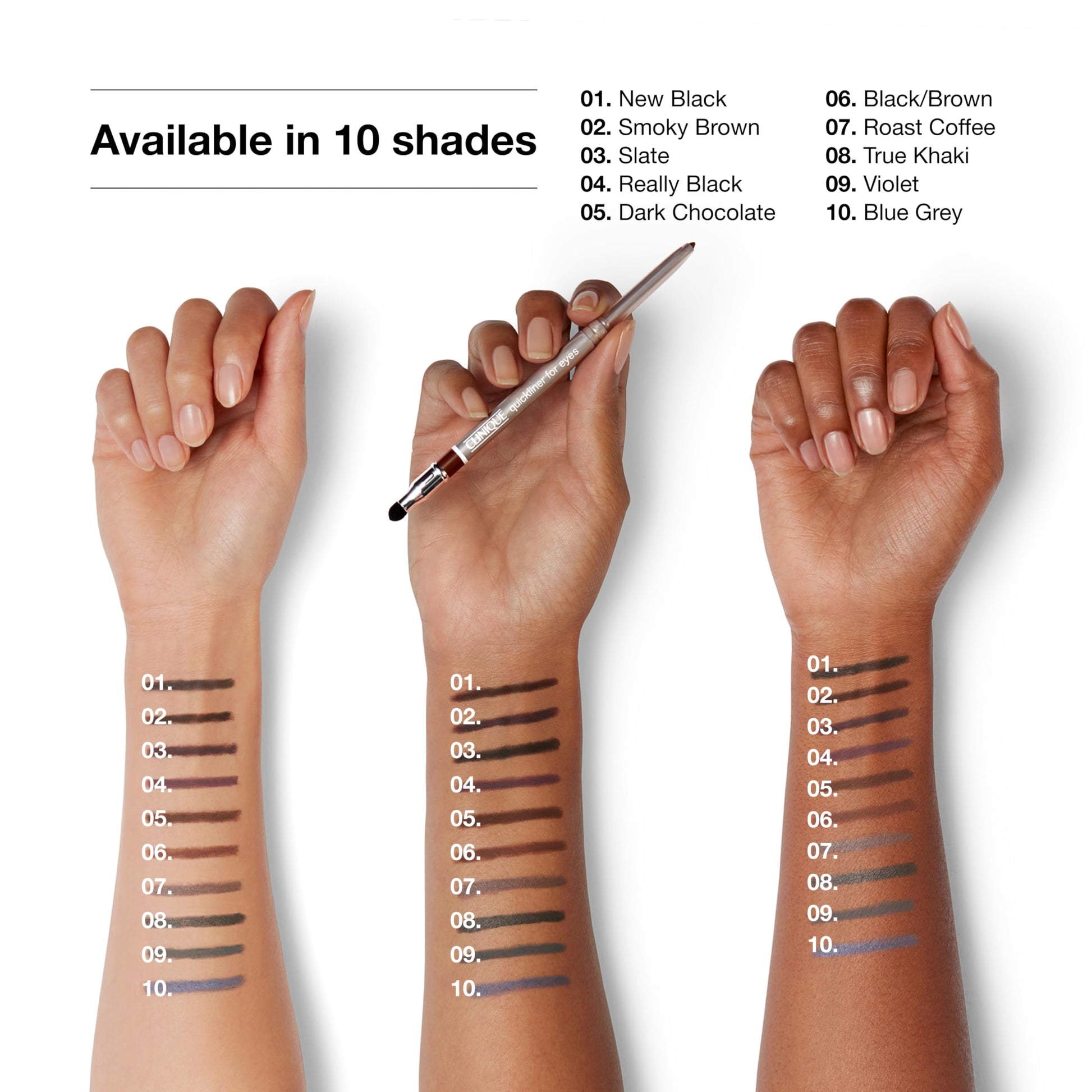 Clinique Quickliner For Eyes | Water Resistant, Smudge Resistant + Safe For Sensitive Eyes, Smoky Brown Clinique