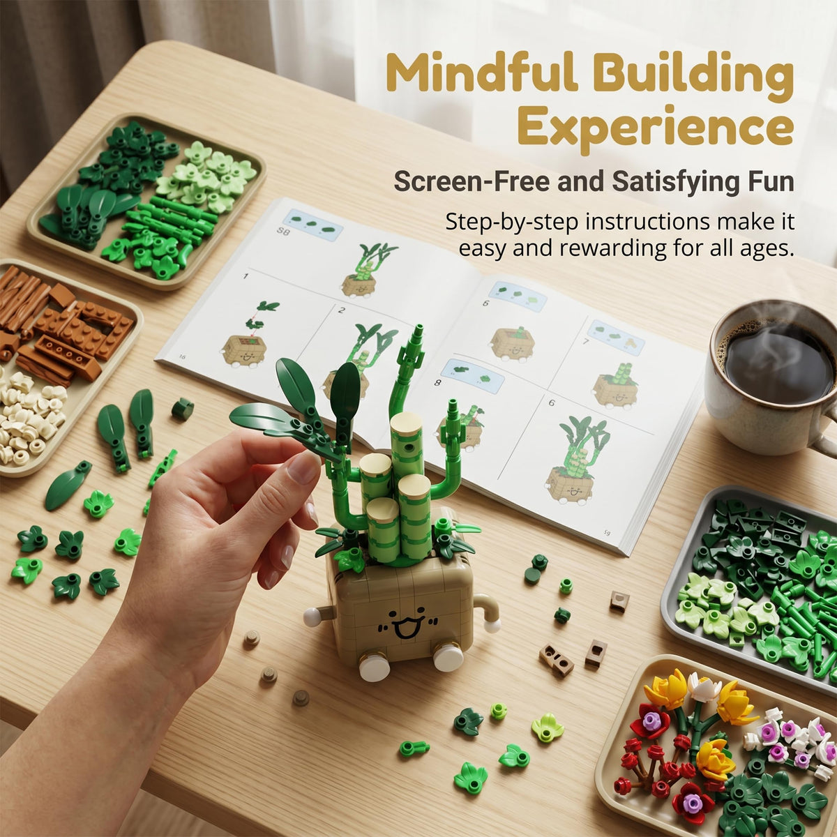 Loyratche 4 Pack Botanicals Cute Plants Building Set, 968PCS Flower Botanical Collection Building Toys for Home Office Décor Christmas Birthday Gifts 🍁 All In One Marketplace Canada