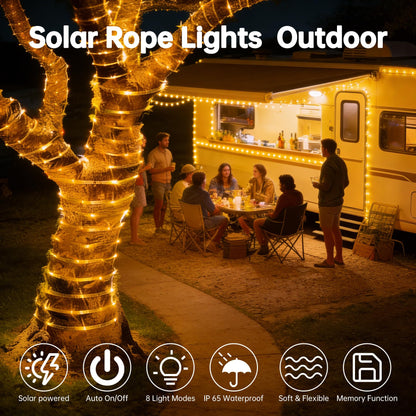 Solar Rope Lights for Outside, 33ft 100 LED Warm White Solar String Lights 🍁 All In One Marketplace Canada