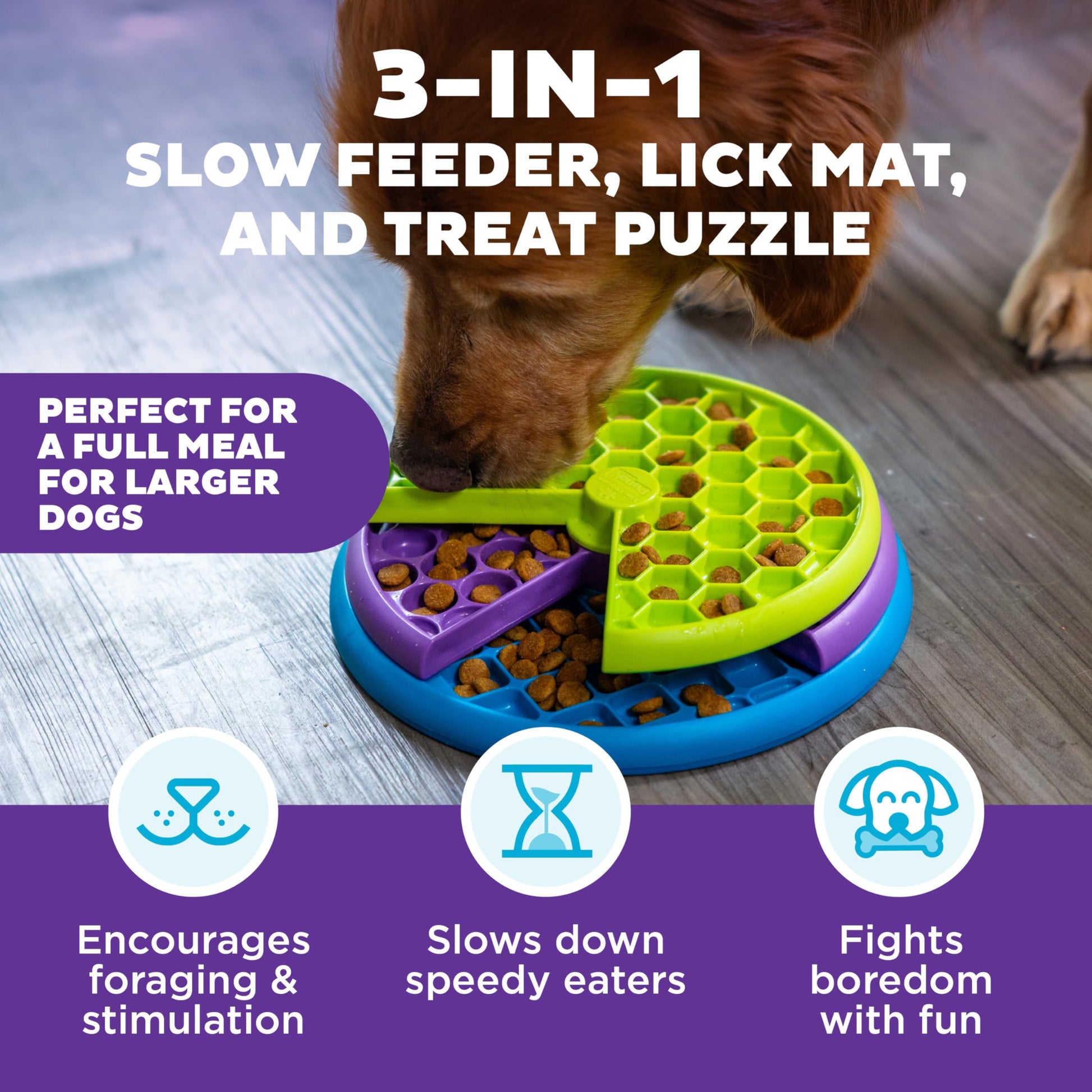 Outward Hound Nina Ottosson Lickin’ Layers 3-in-1 Dog Toy Treat Puzzle, 10" Outward Hound