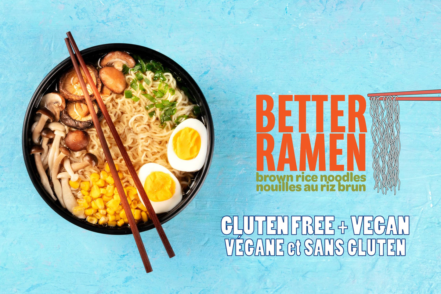 BetterRamen Gluten-Free Brown Rice Ramen Noodles – Vegan, Non-GMO, 12 Cakes (840g)