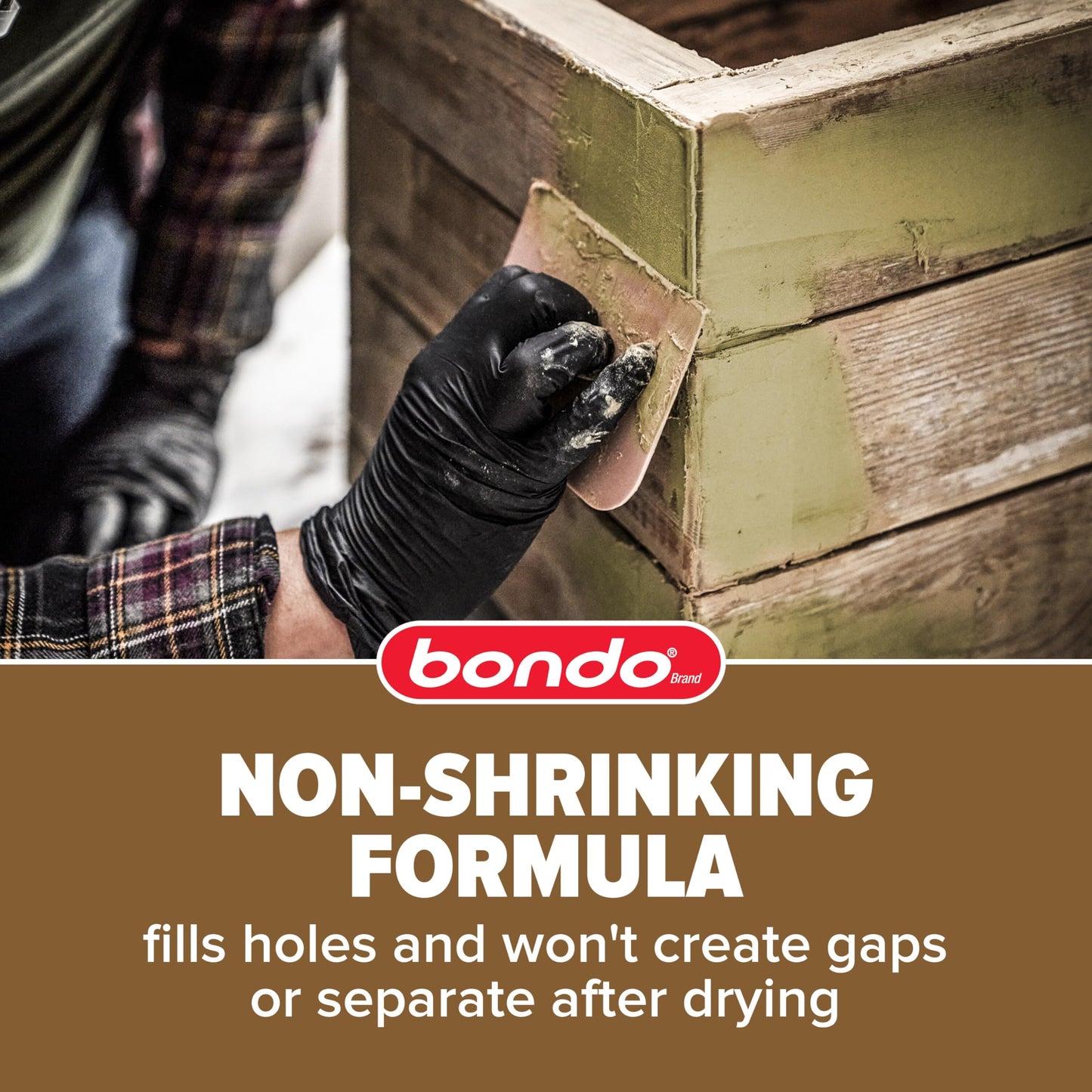 Bondo Wood Filler 12 oz with Hardener 0.5 oz, Repairs Chips and Cracks in Wood, Sandable, Paintable, and Stainable 3M