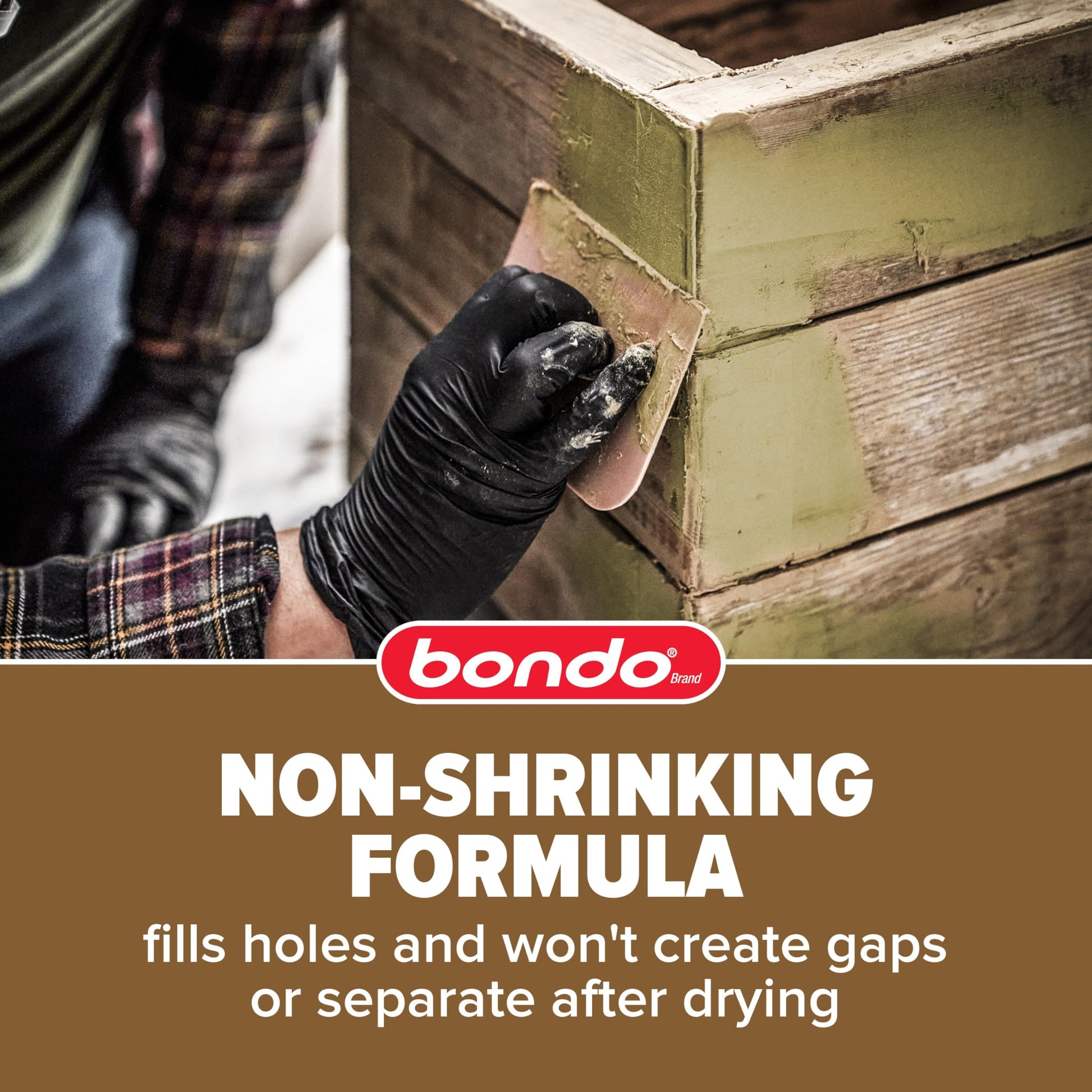 Bondo Wood Filler 12 oz with Hardener 0.5 oz, Repairs Chips and Cracks in Wood, Sandable, Paintable, and Stainable 3M